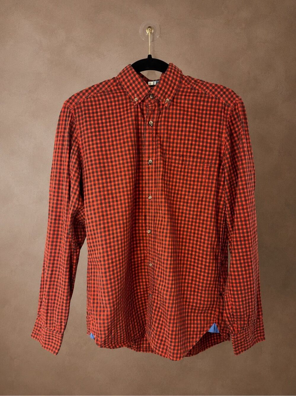 H&M Size Small Buffalo Check Button Down Shirt Red Black Cotton